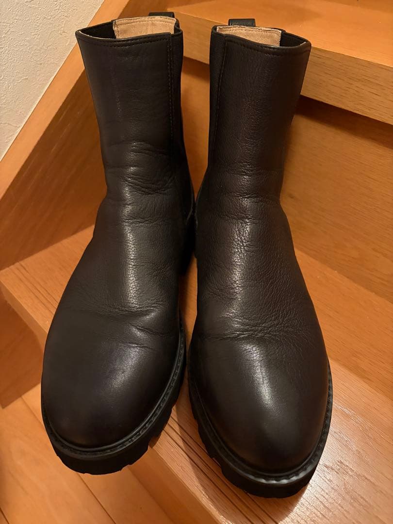 北欧、暮らしの道具店　サイドゴアブーツ　牛皮　ブラック　24センチ