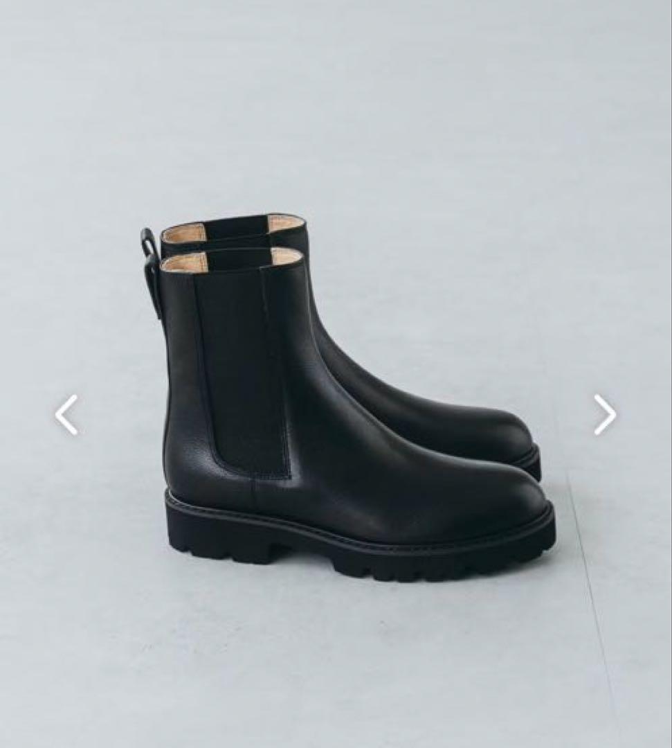 北欧、暮らしの道具店　サイドゴアブーツ　牛皮　ブラック　24センチ