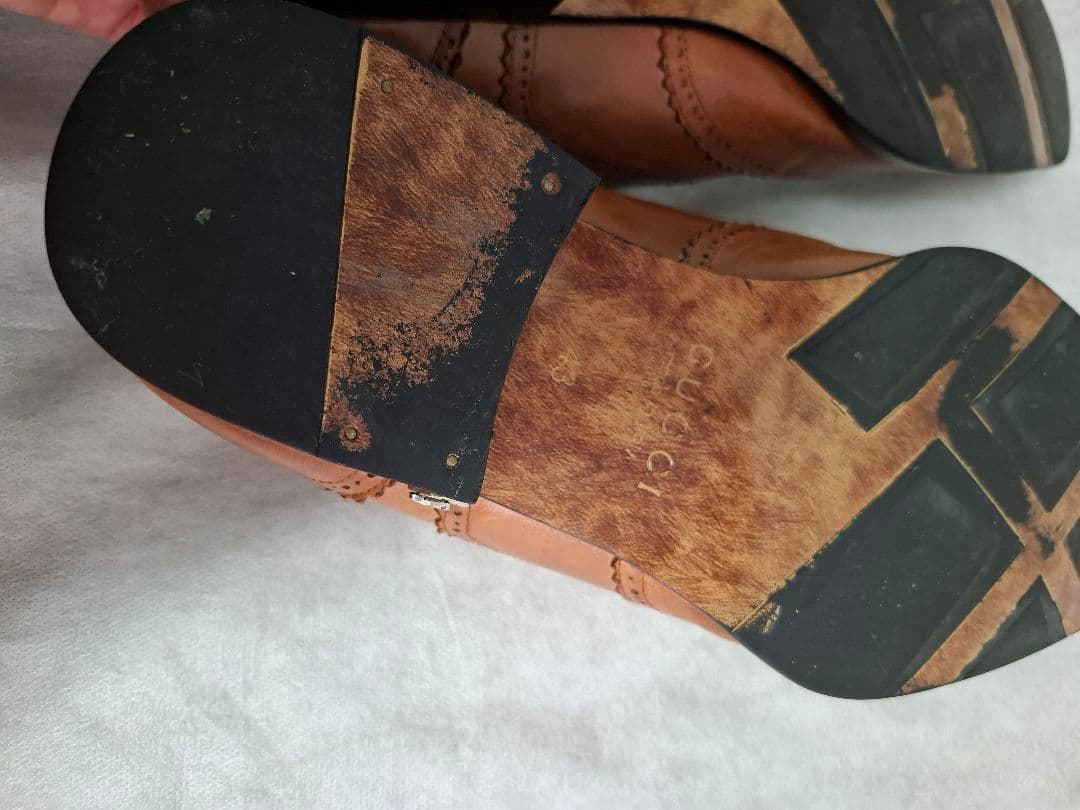 Vin28！GUCCI☆ レザー ブラウン ローファー 革靴