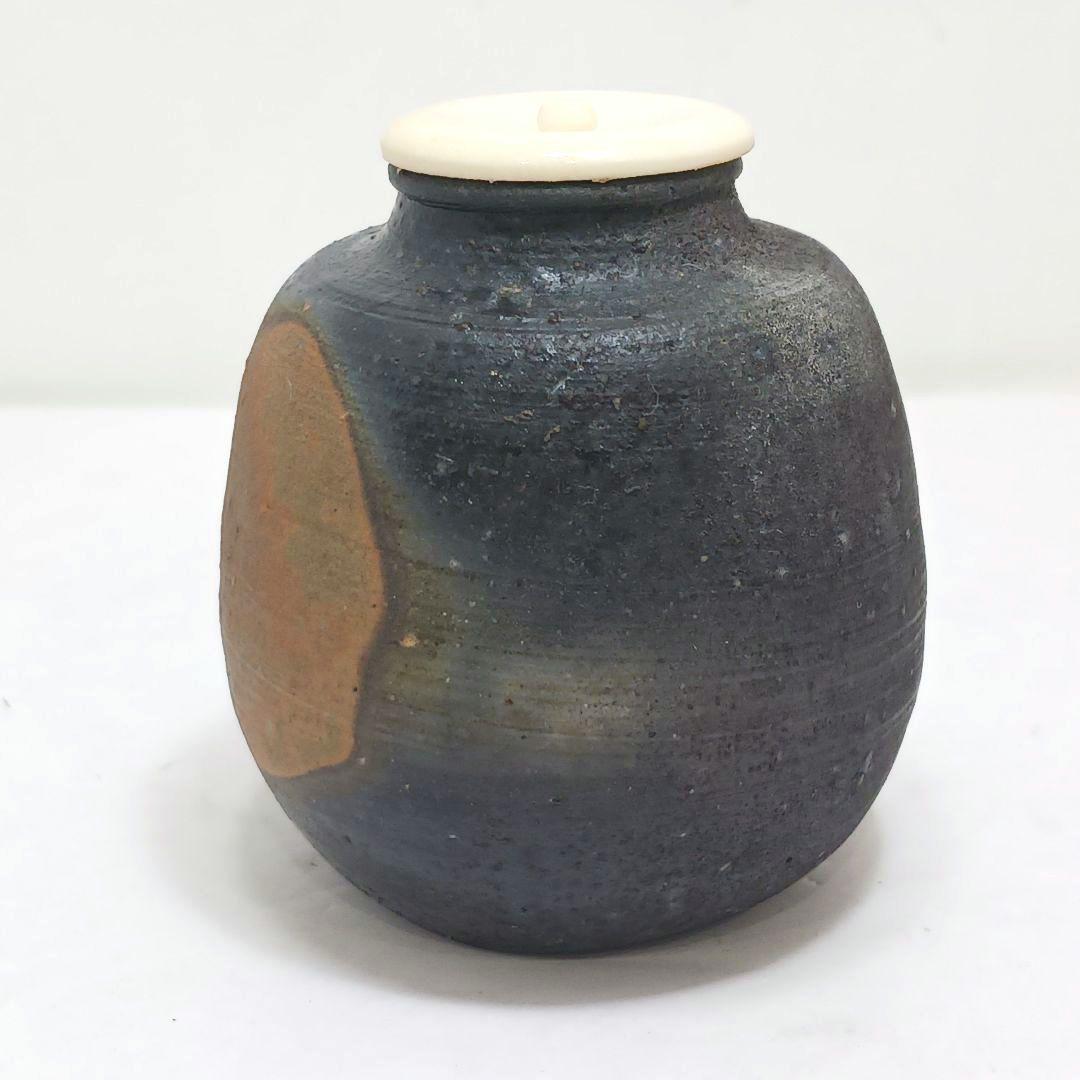 Y3339-4 備前焼 高原敏 茶入 共箱・仕覆　#13