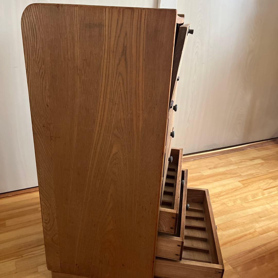 藥箪笥 文具 収納 ショーケース ガラス扉 引き出し 古美術 古道具 レトロ