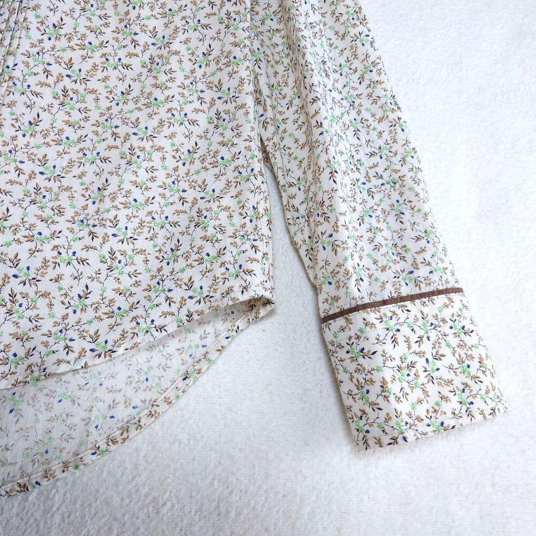 未使用品 45R ツタフラワープリントのフリルブラウス 45rpm