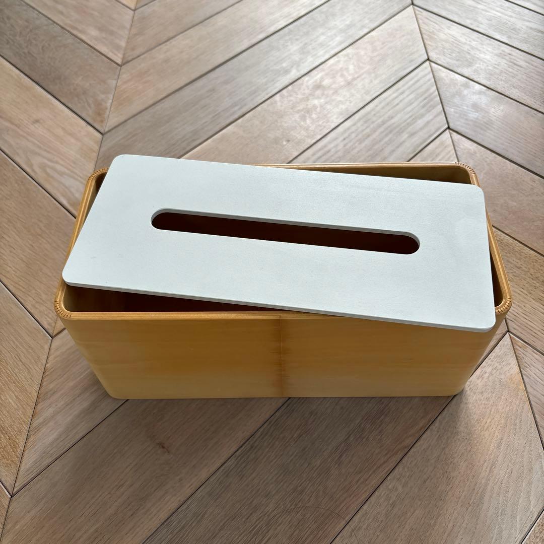 ティッシュストッカー 木製 ナチュラル バイカラー