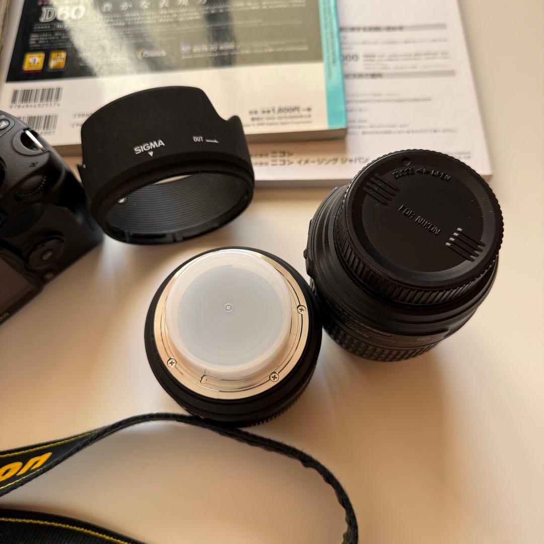 NikonD60 デジタル一眼レフカメラ キット シグマ 単焦点レンズ付き