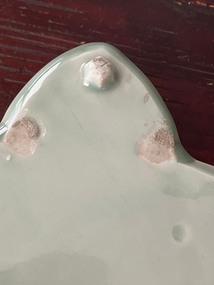 希少　注文品　清朝期　新渡　楓形鉢　五彩粉彩　蝶　虫菊　中国古玩　変形向付菓子鉢