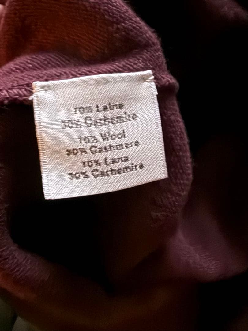 HERMES カシミヤラグランセーターM