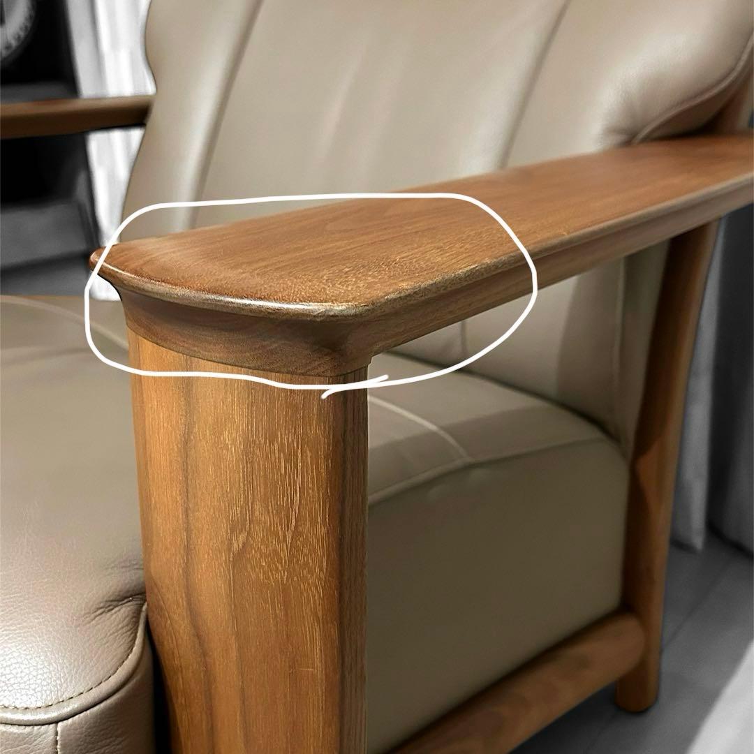 karimoku カリモク WW4103 1Pソファ 本革張レザー　グレージュ