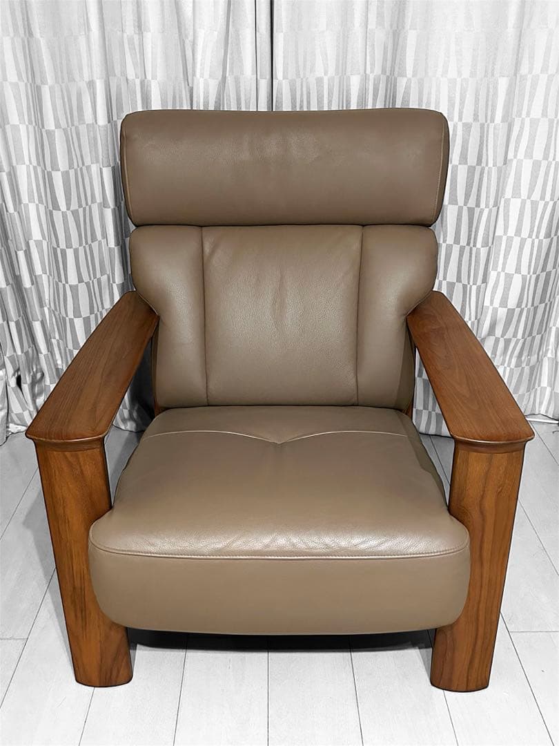 karimoku カリモク WW4103 1Pソファ 本革張レザー　グレージュ