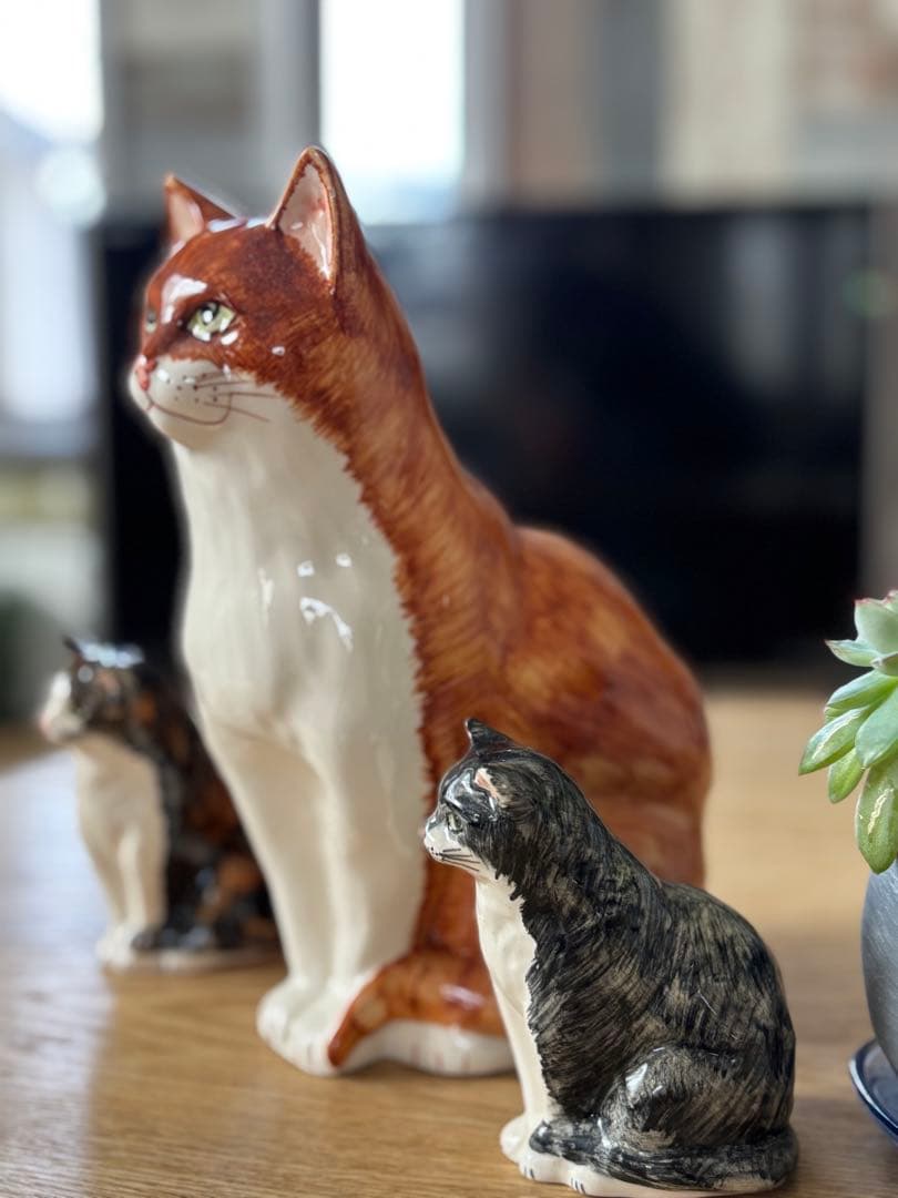 猫の置き物３点セット フィリップ・ローレストン作 英国BABBACOMBE窯