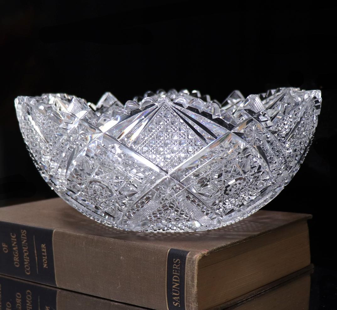 オールド・バカラ ギヤマン切子器物 鉢 大型 2.2kg ボウル 春海商店