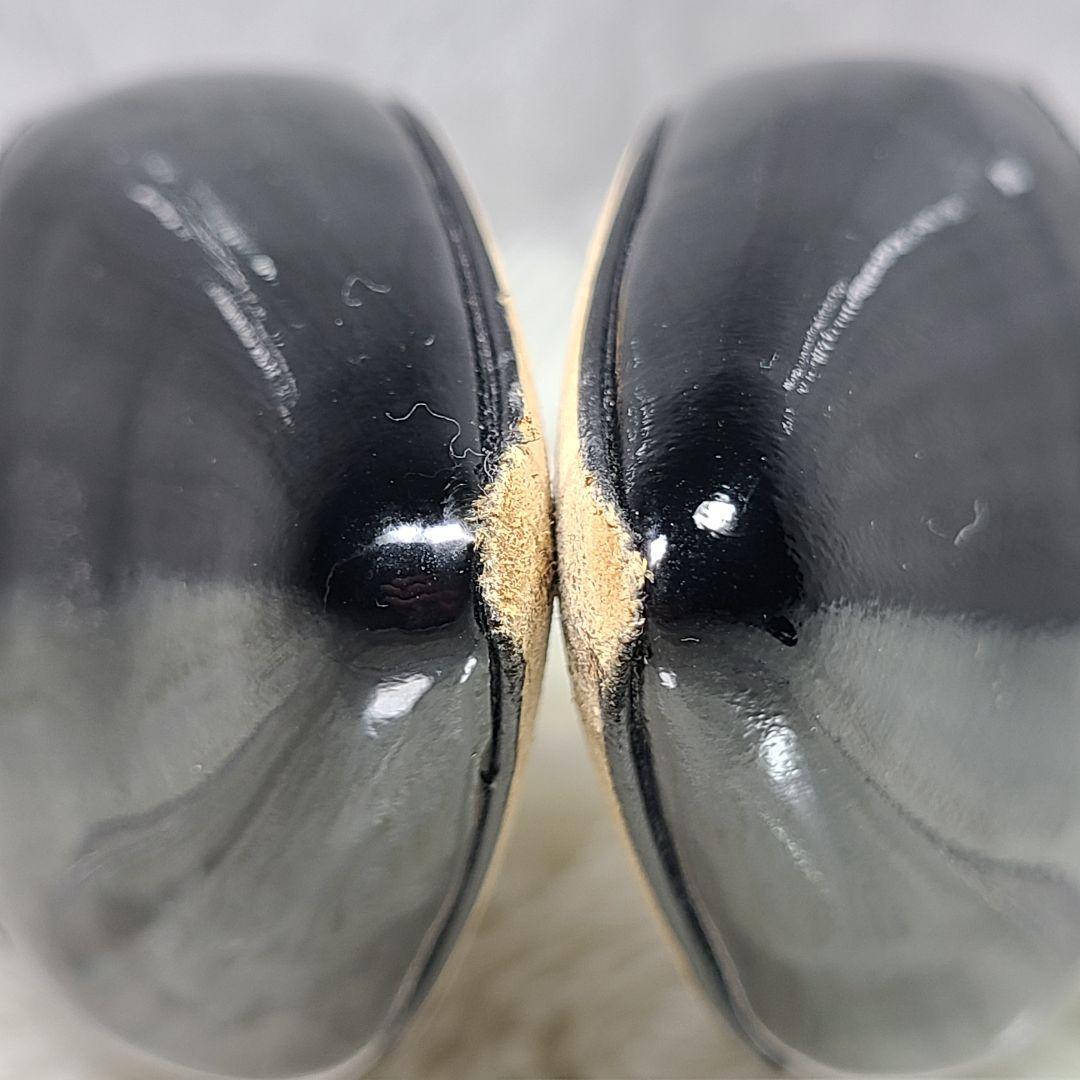 【JIMMY CHOO】Attila　アティラ　ブラックエナメルフラットシューズ