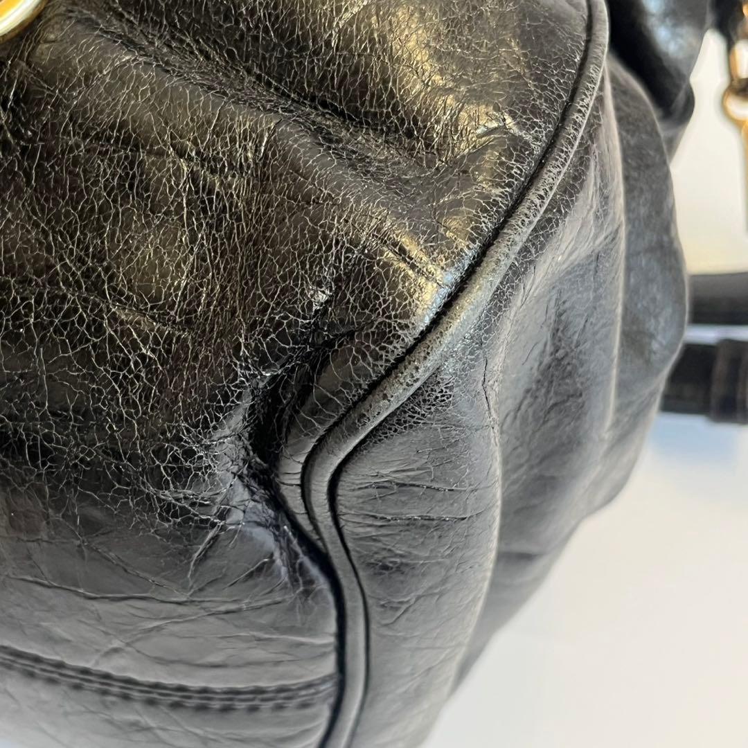 MIUMIU ミュウミュウ　ハンドバッグ　レザー　ブラック　黒