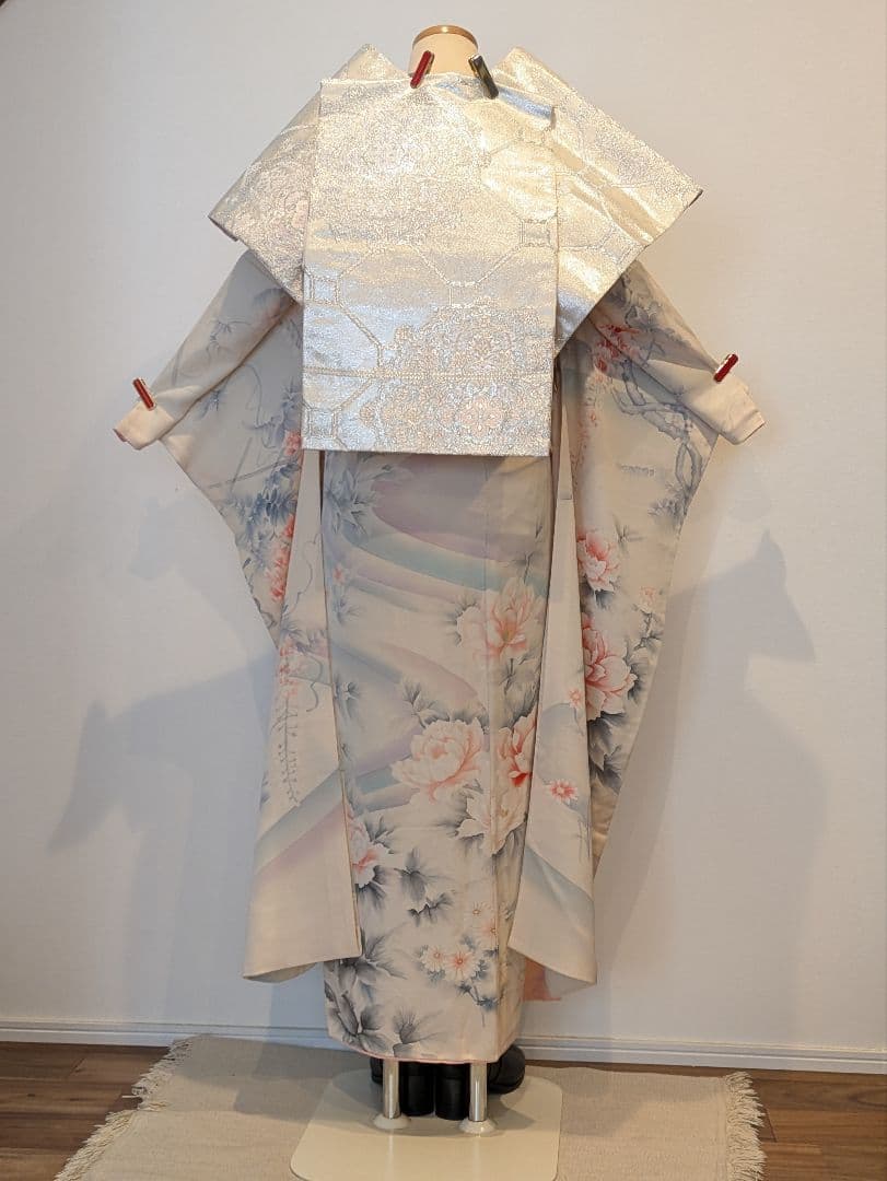 Rainbow 振袖フルセット 身丈172裄65 手描き 白系 成人式