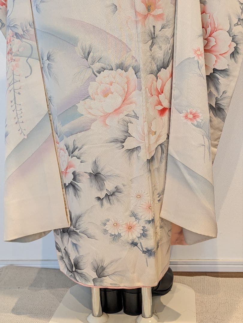 Rainbow 振袖フルセット 身丈172裄65 手描き 白系 成人式