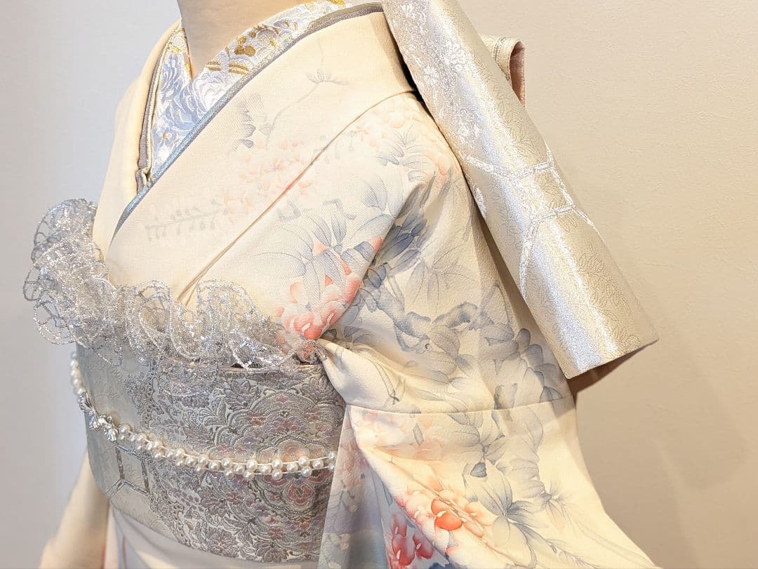 Rainbow 振袖フルセット 身丈172裄65 手描き 白系 成人式