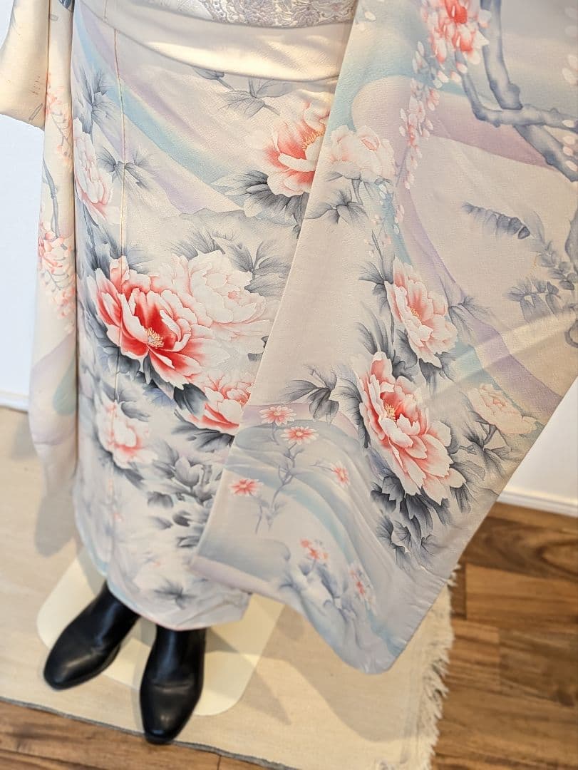 Rainbow 振袖フルセット 身丈172裄65 手描き 白系 成人式