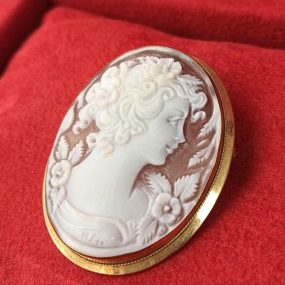 minto様　カメオ　シェルカメオ　ブローチペンダントトップ　ケース付き