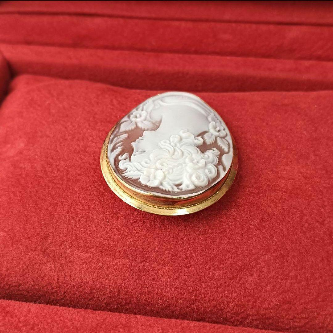 minto様　カメオ　シェルカメオ　ブローチペンダントトップ　ケース付き