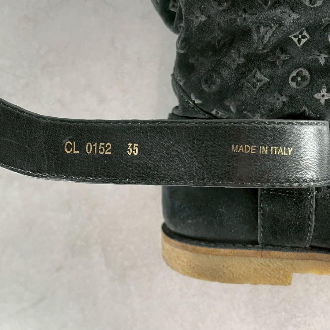 美品 ルイヴィトン モノグラム ムートン スエード 2Wayロングブーツ 35