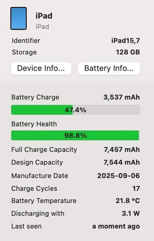 【バッテリー99%】Apple iPad (A16) 128GB 本体