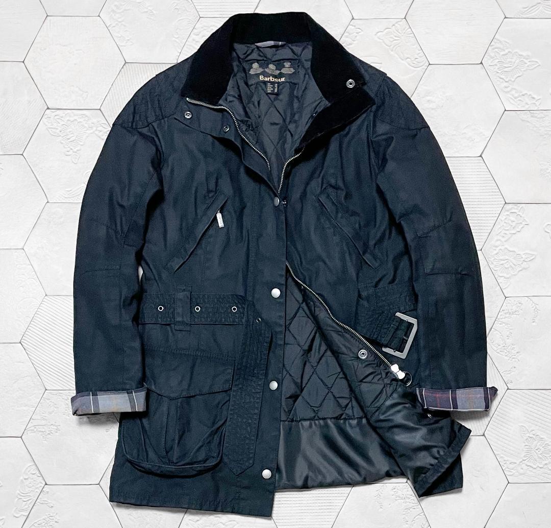 日本未発売 バブアー【BARBOUR】フード付きワックスコットンジャケット 黒L