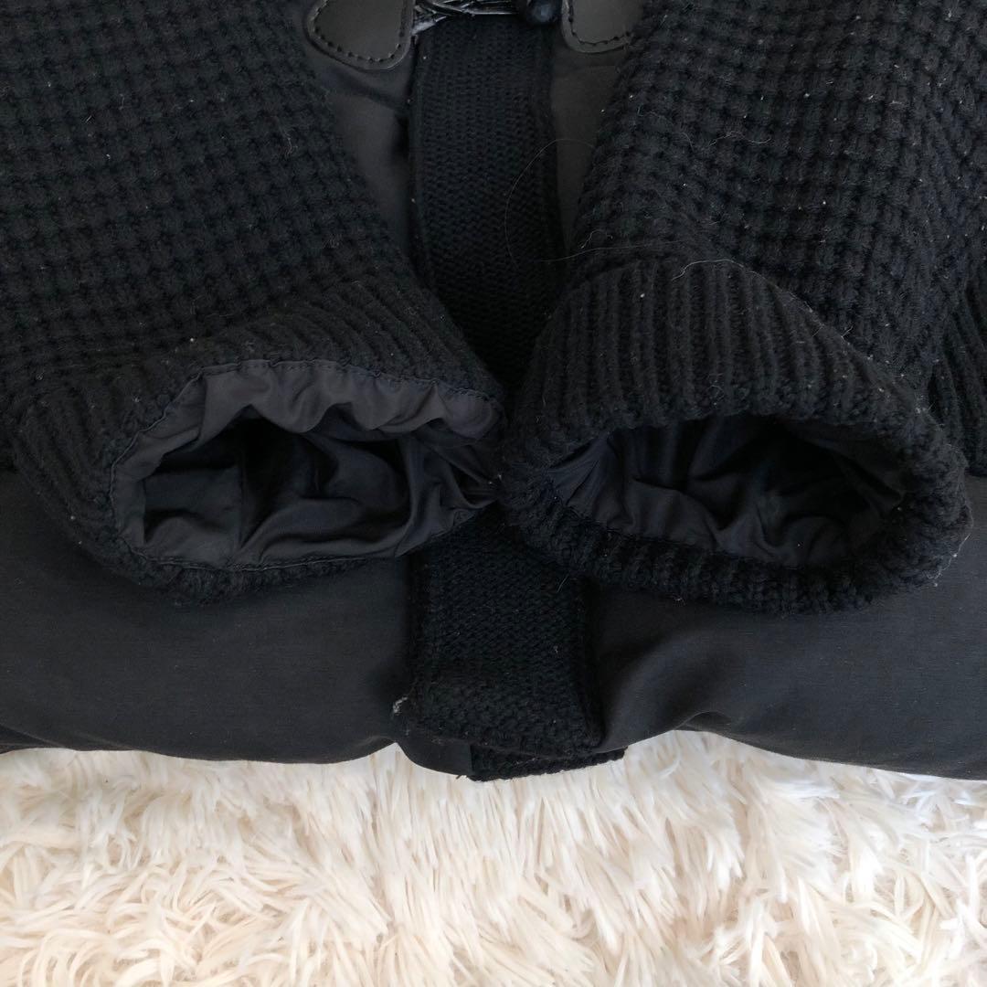 Barkバーク　ニット切替ダウンジャケット　ブラック黒　L　フード脱着可