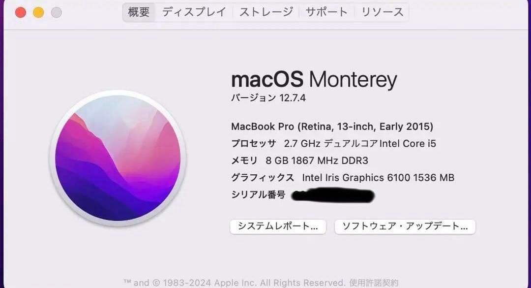 MacBook本体 MacBook Pro Retina Early
