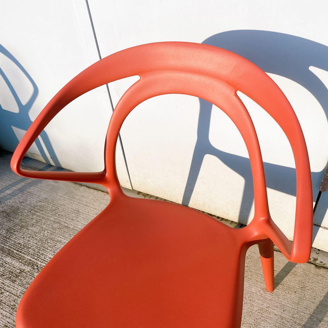 【未使用品】CHERRY エルパソ ダイニングチェア レッド 2脚セット①