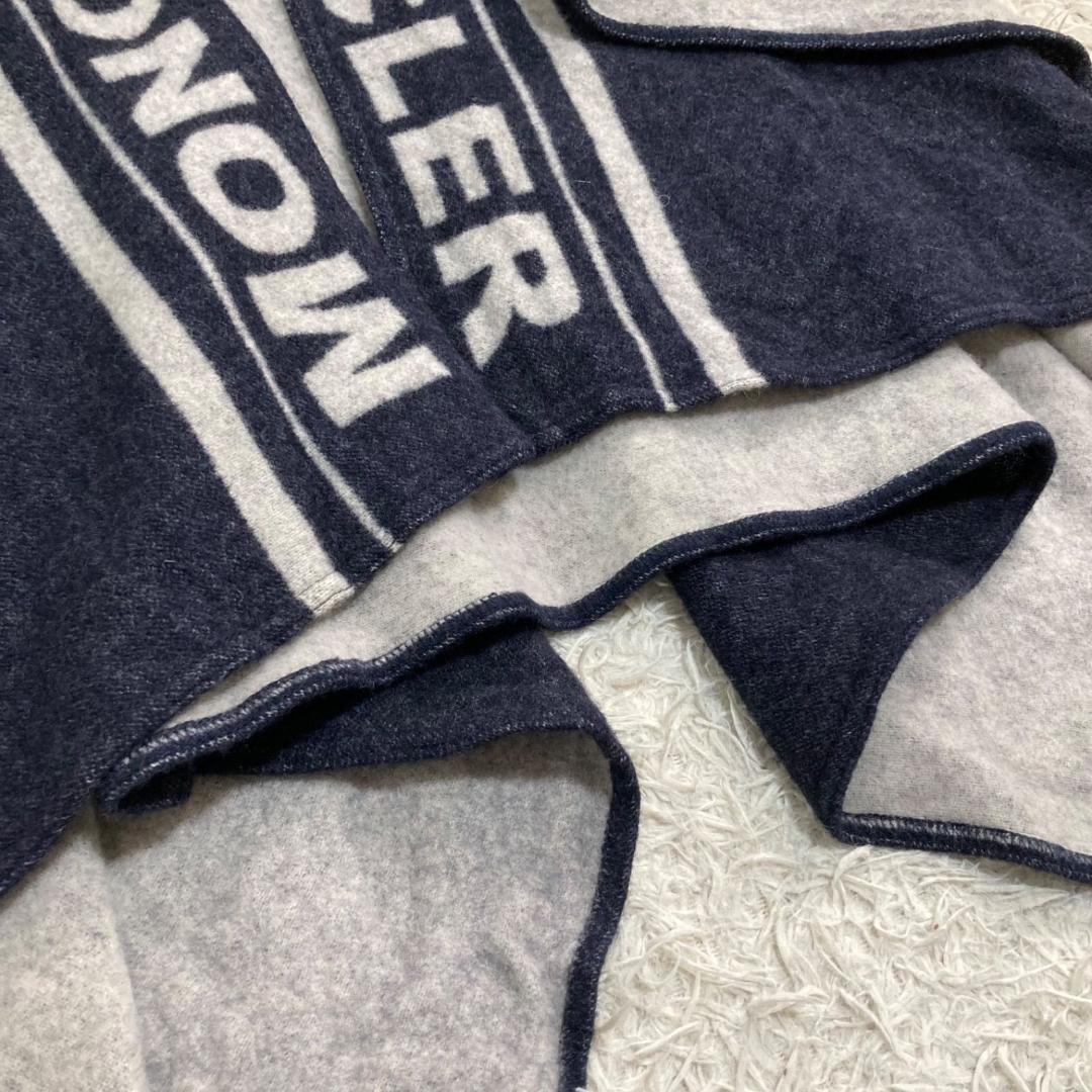 14793✨モンクレール mantella 羊毛ロゴ ストール ポンチョ ケープ