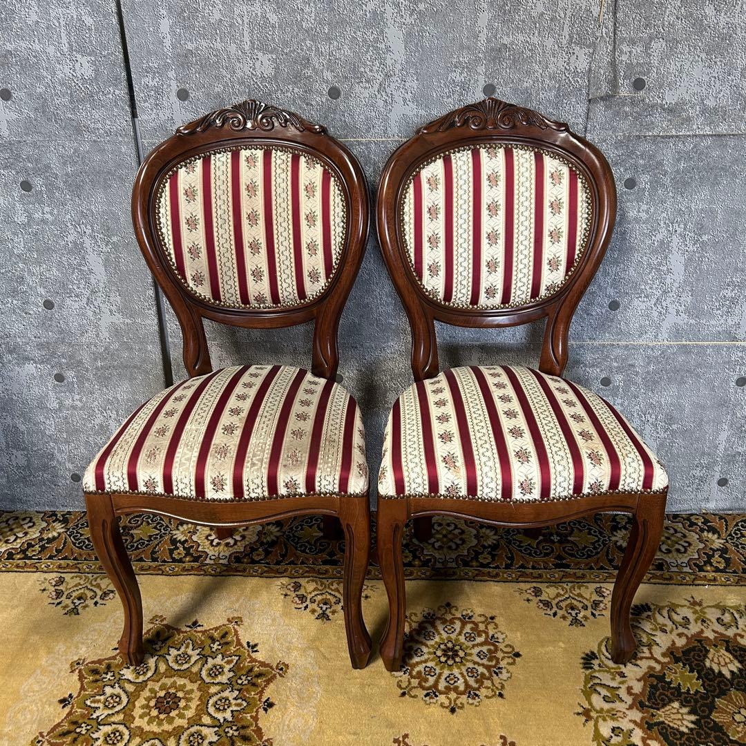 わらびもちこ꧁イタリア製꧂サロンチェア ダイニング ヨーロッパ 鋲打ち