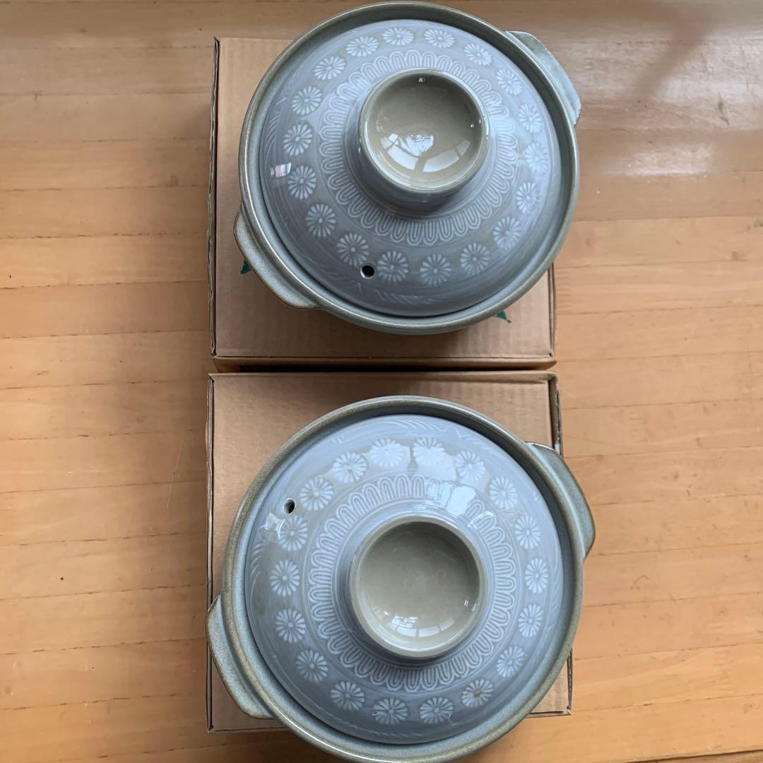 萬古焼 銀峯三島土鍋5.5号15点 新品
