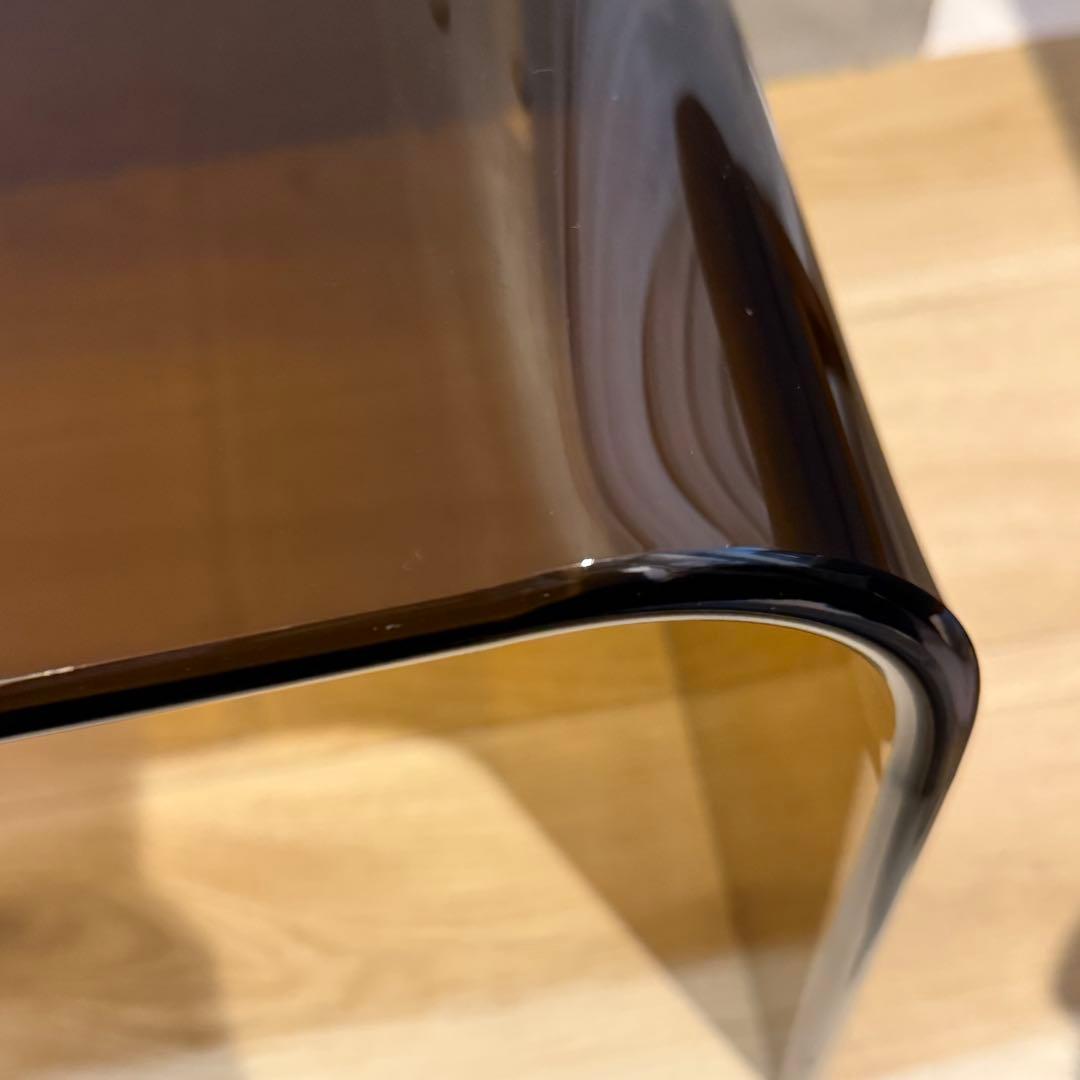 アクリルテーブル　 ローテーブル 　LLサイズ　クリアブラウン（約）幅77cm