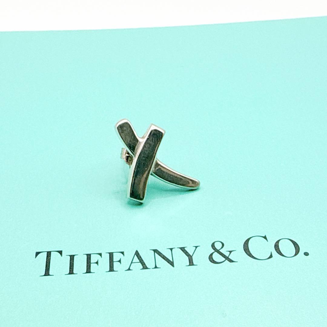 2387-2 人気✨Tiffany　キス　クロス　ピアス SV925