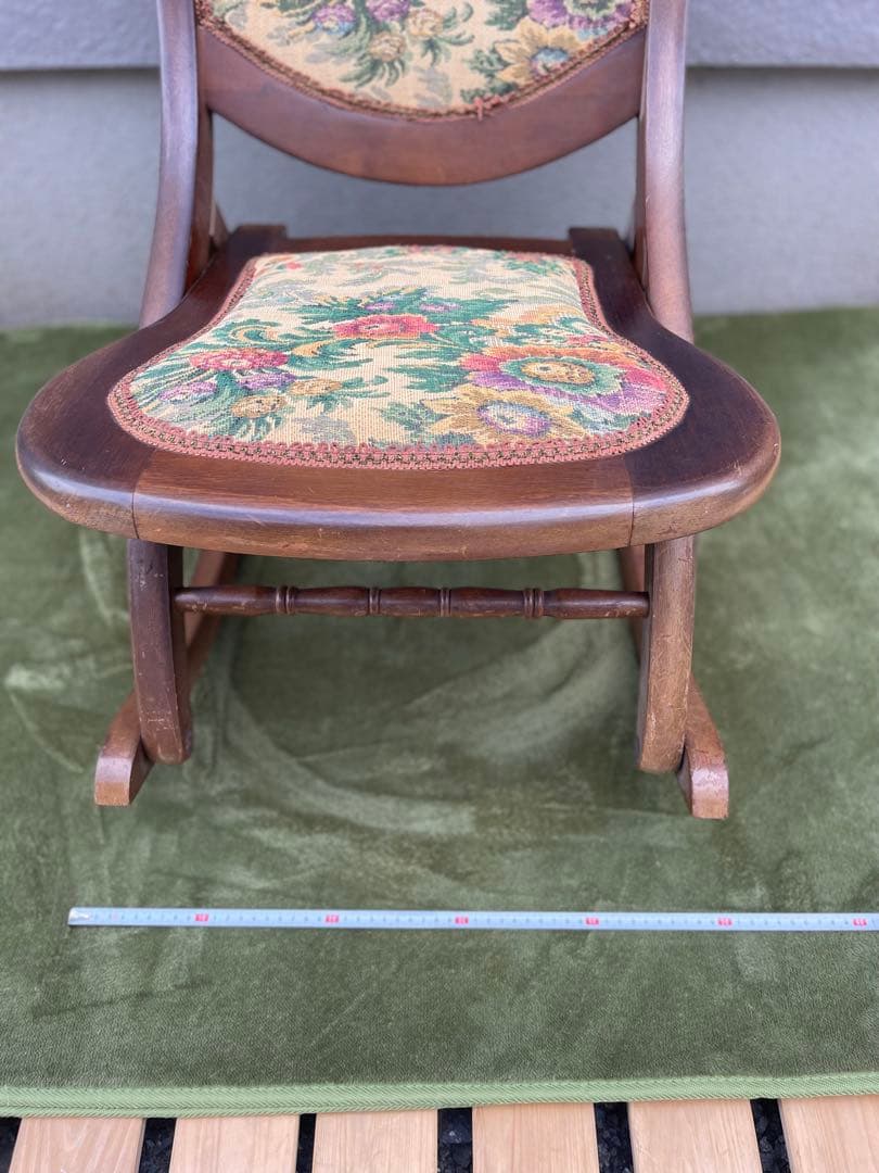 ロココ調 ロッキングチェア 折りたたみ 折り畳み コブラン織り 送料無料