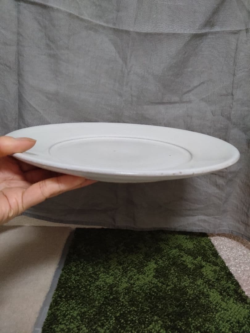 郡司庸久　郡司製陶所　リム皿　27cm　白　益子焼　作家もの