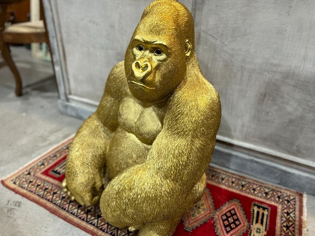 KARE / カレ　モンキーゴリラ サイド ゴールド XL　デコフィギュア