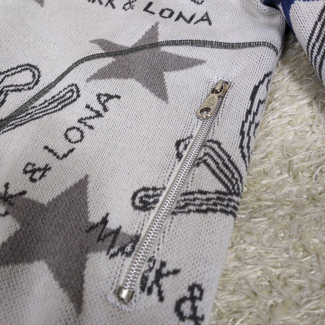 マークアンドロナ スタースリンガーウインドストッパークルーニット ホワイト 36