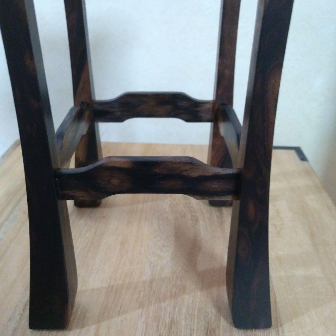 銘木黒柿　特上孔雀杢　将棋駒台