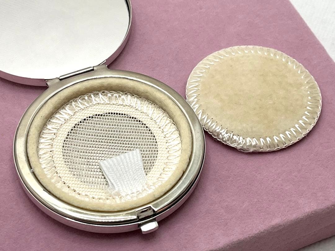 h129 希少　ティファニー　化粧ミラー　鏡　コンパクトミラー　メイク道具