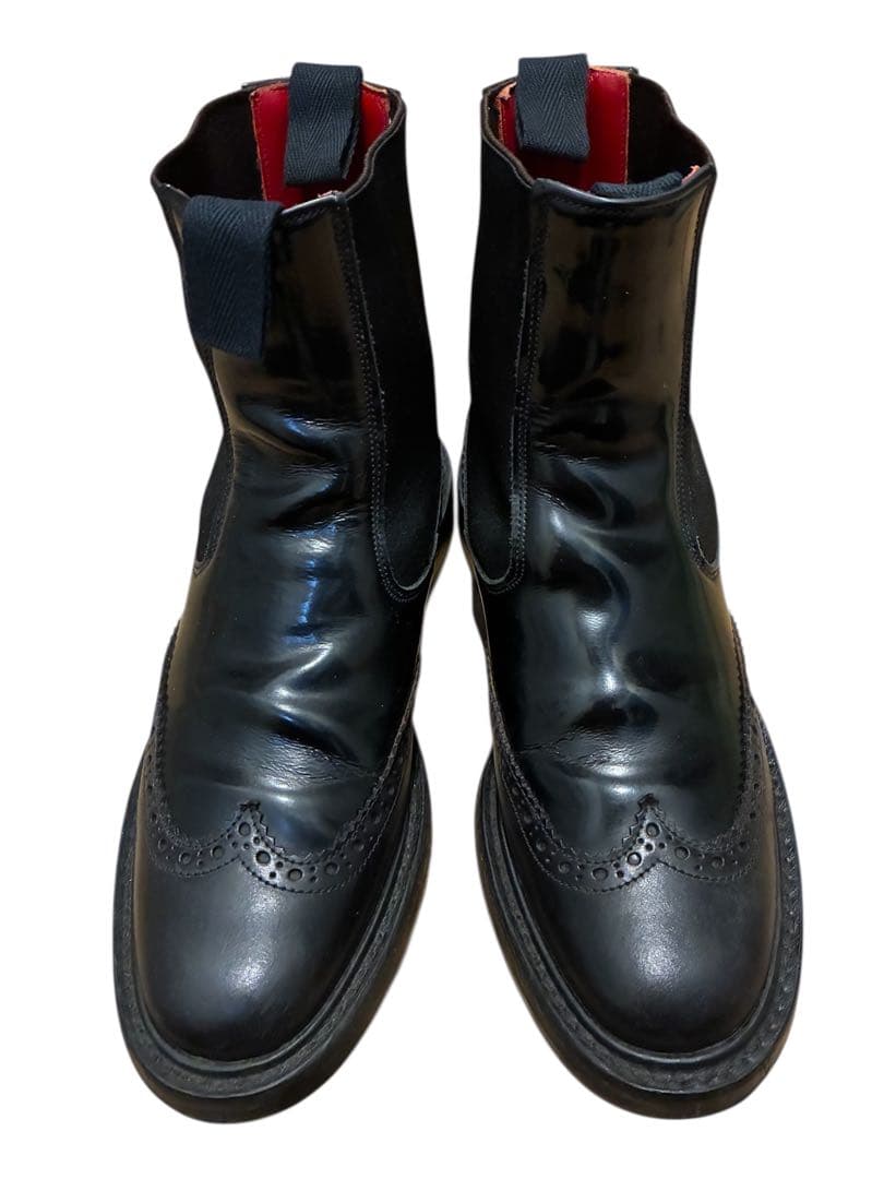 美品◆Tricker'sサイドゴアブーツ 黒チェルシーブーツ UK7.5