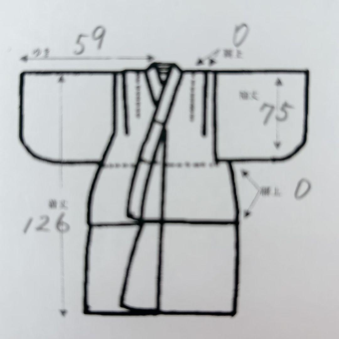 美品　フルセット　七五三７歳女の子　着物　化繊　オレンジ　51975