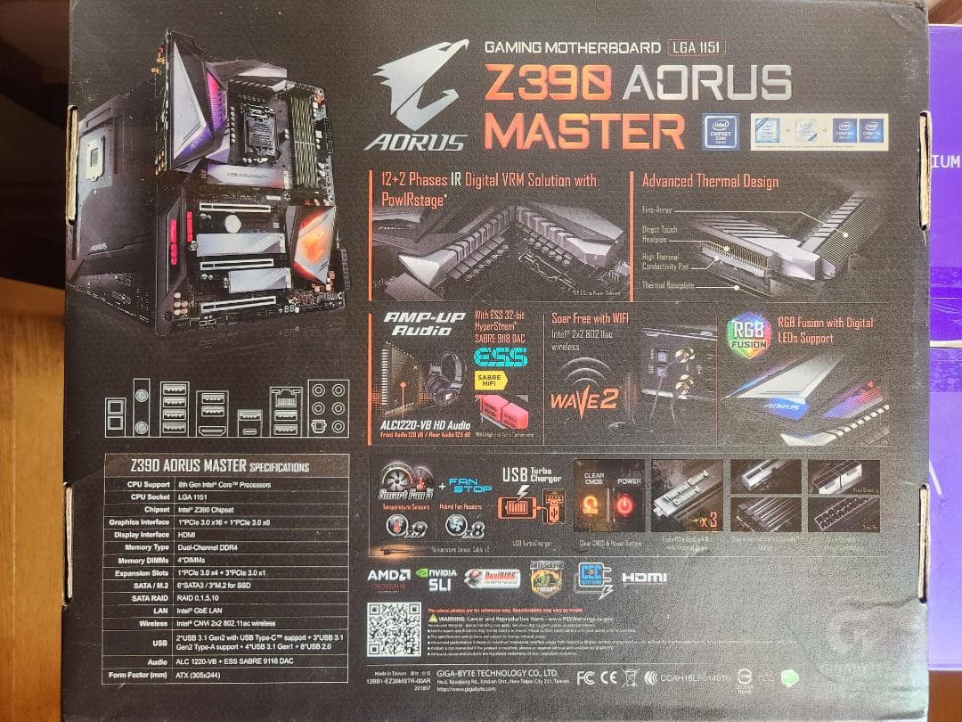 Z390 Gigabyte AORUS MASTER ATX マザーボード