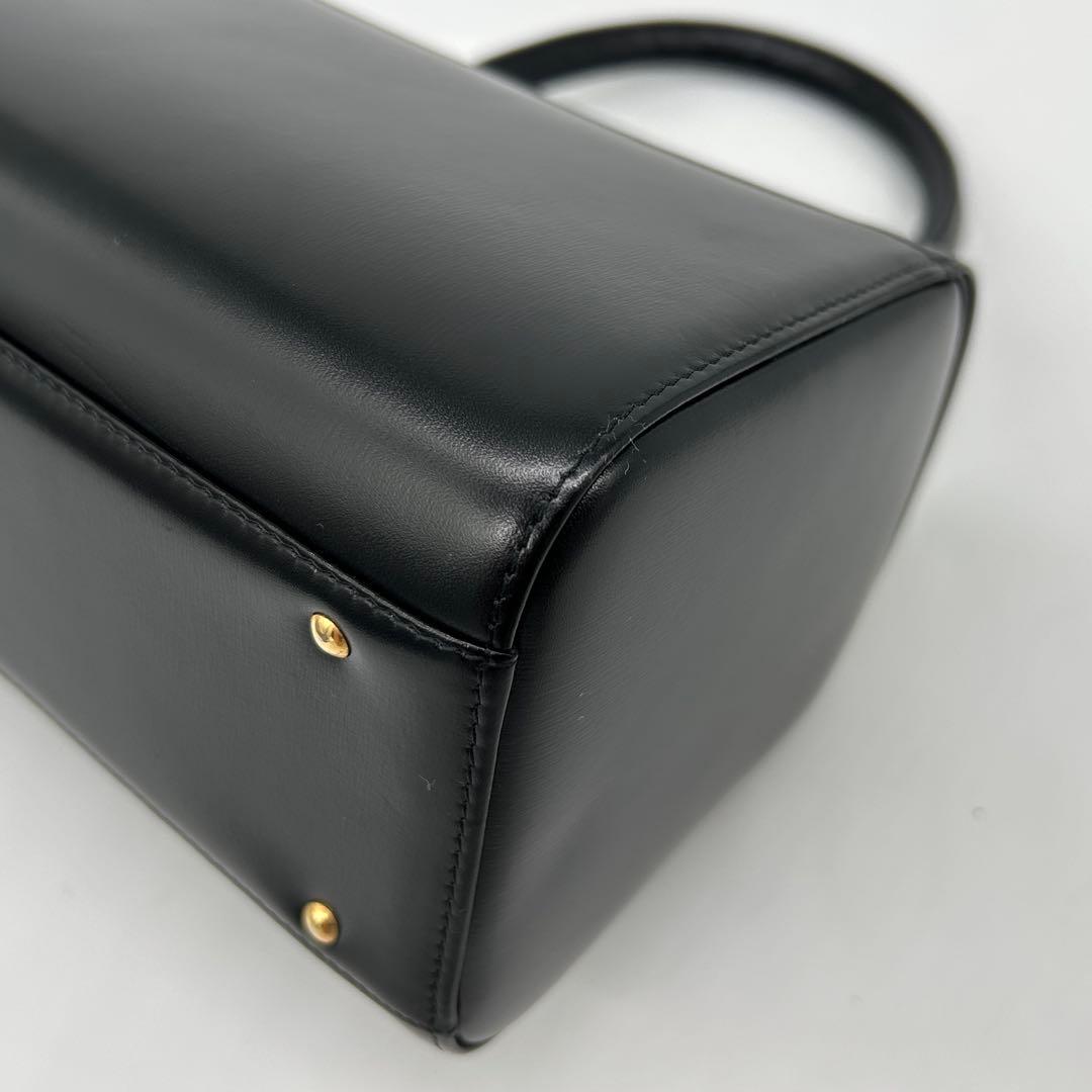 濱野皮革工藝 hamano ハンドバッグ フォーマルバッグ ブラック 黒　レザー