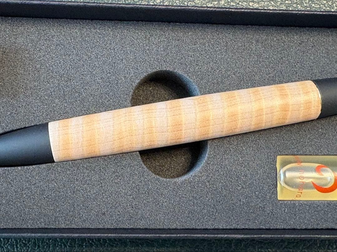 野原工芸 栃縮杢 ロータリー ボールペン シルバー金具 新品・未使用品