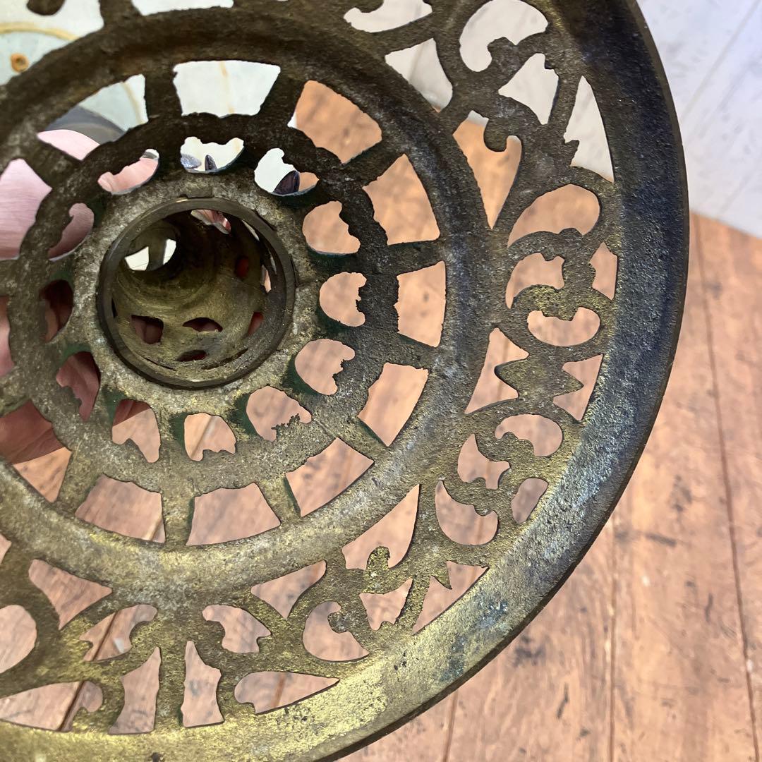 アンティーク 真鍮カフェテーブル サイドテーブル 花台 大理石 アイアン 小形