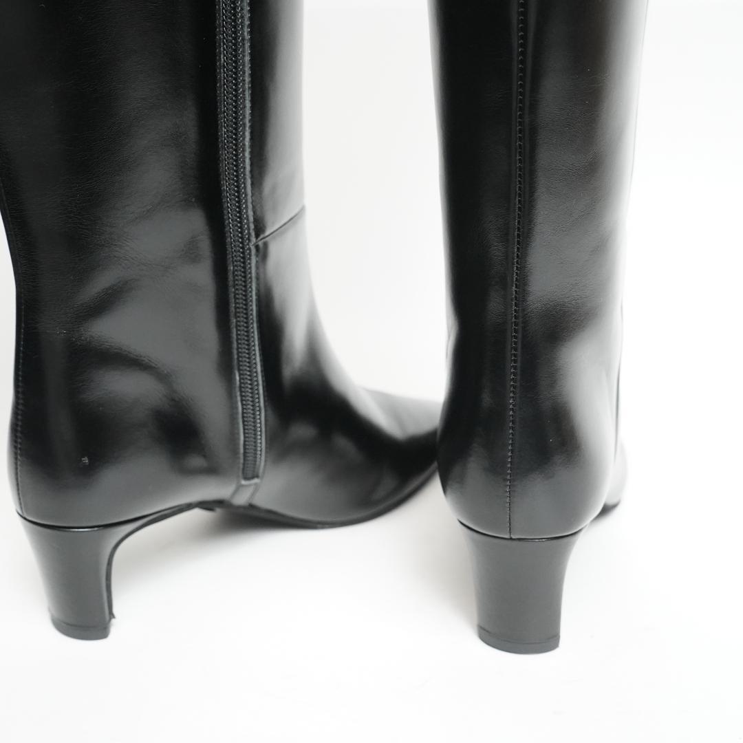 【新品未使用】aga ヤマダヤヤマ ロングブーツ レザー 本革 23-23.5