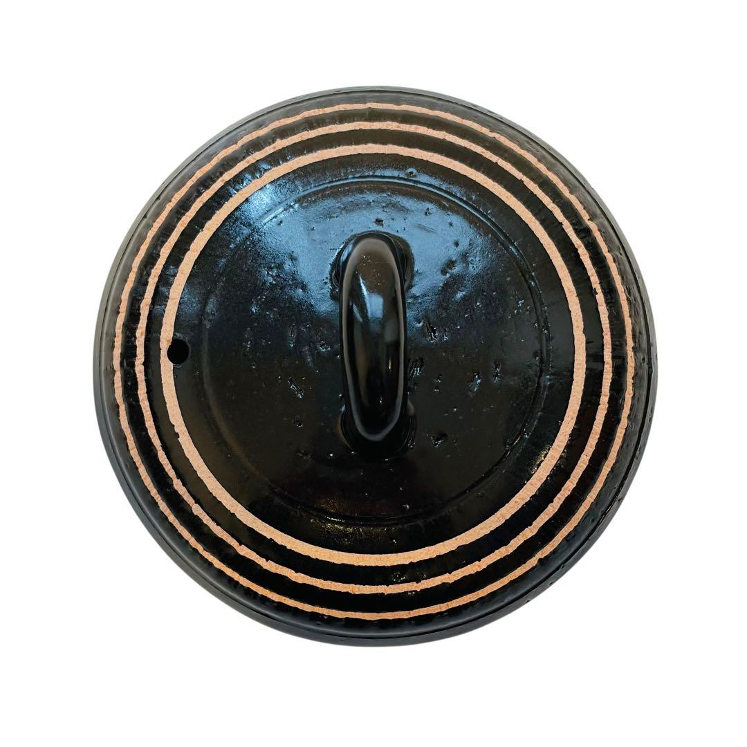 未使用 長谷園 伊賀土鍋 カレー鍋 黒らく 7号 土鍋 伊賀焼