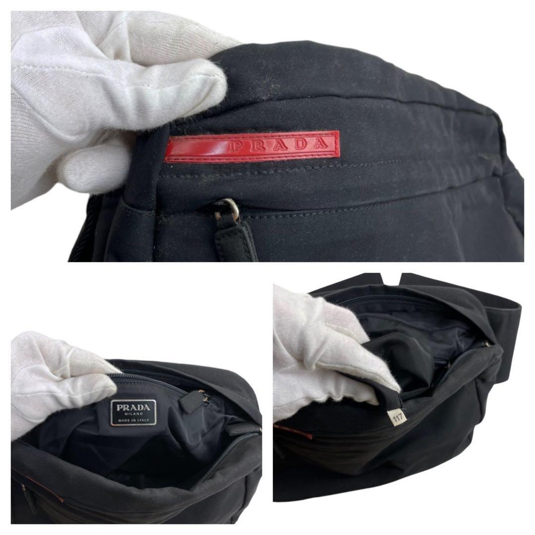 ✨美品　プラダスポーツ　PRADA ウエストポーチ　ボディバッグ　黒　赤