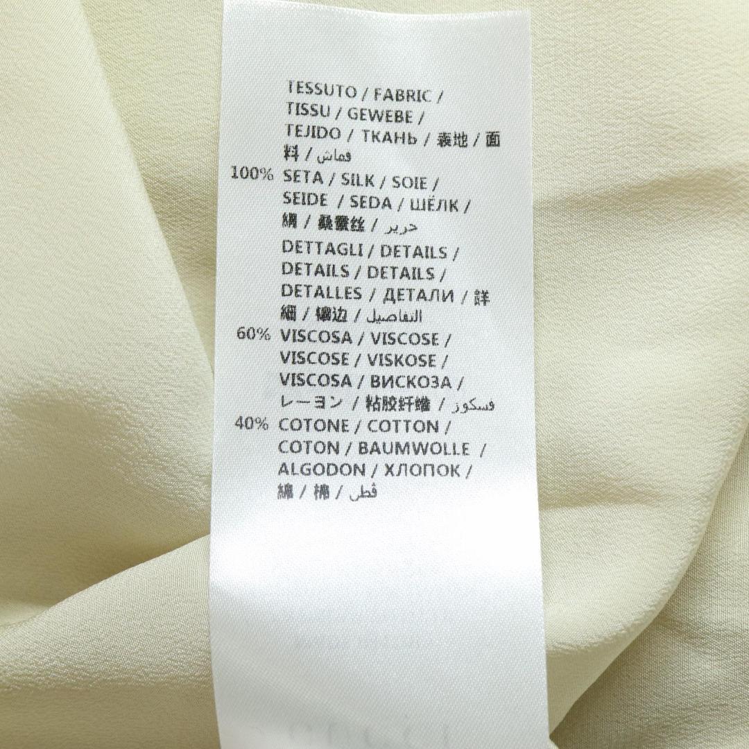 GUCCI パールボタン フリル付き アイボリー シャツ 42