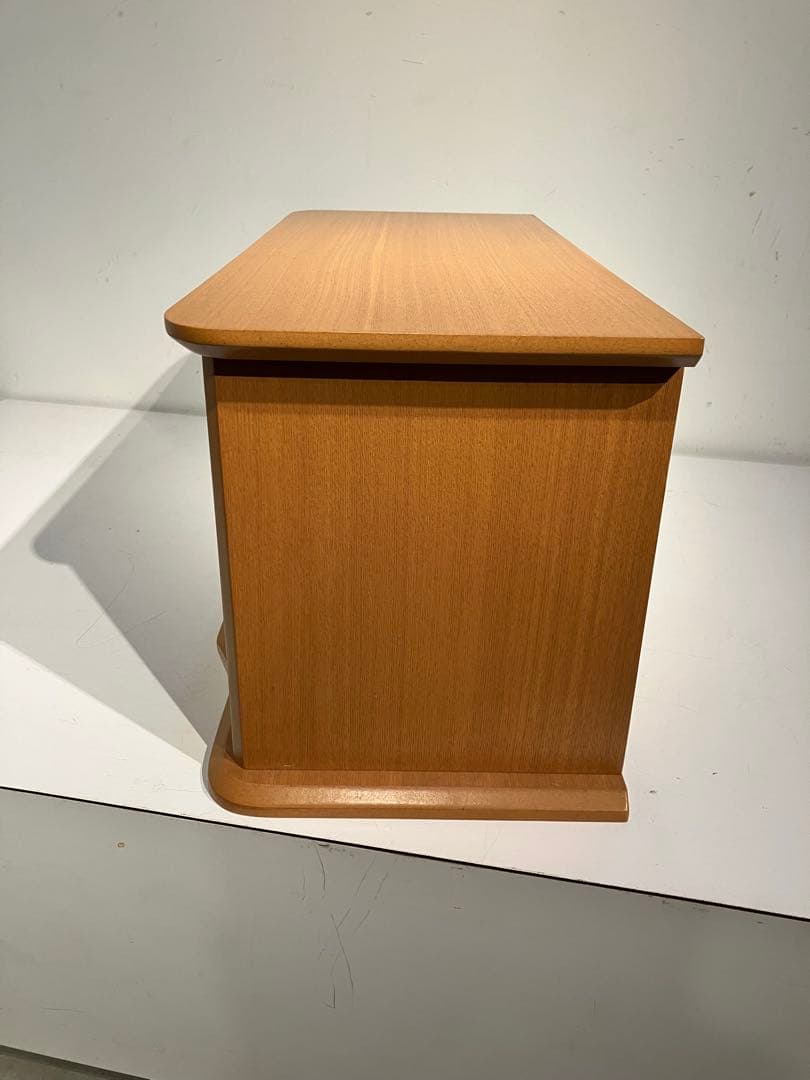 多目的、蛇腹シャッター付き 木製 ラック CDラック、小物入れ、収納棚、レトロ